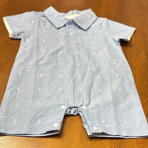 Nautical Blue Kids Bodysuit with Anchor Design